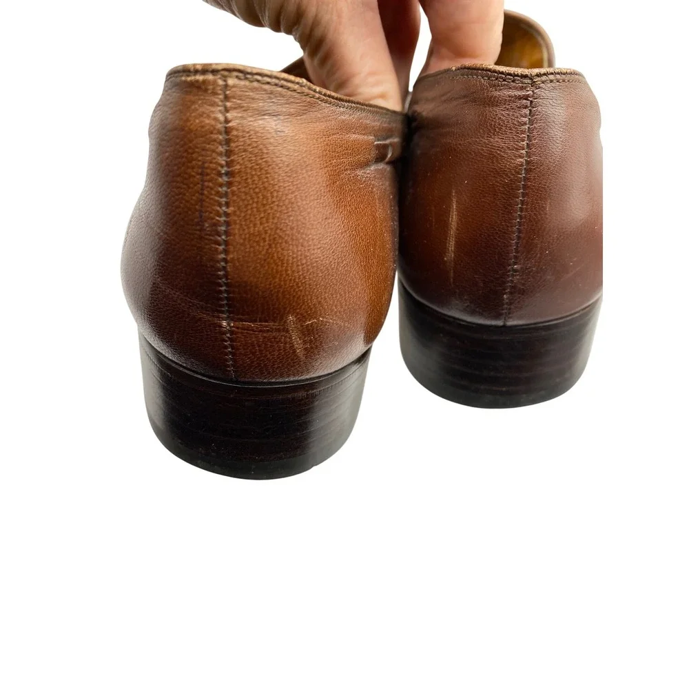 VTG Bally Switzerland Brown Leather Tassel Loafers Wing Beltic 612 Mens Size 9 M
